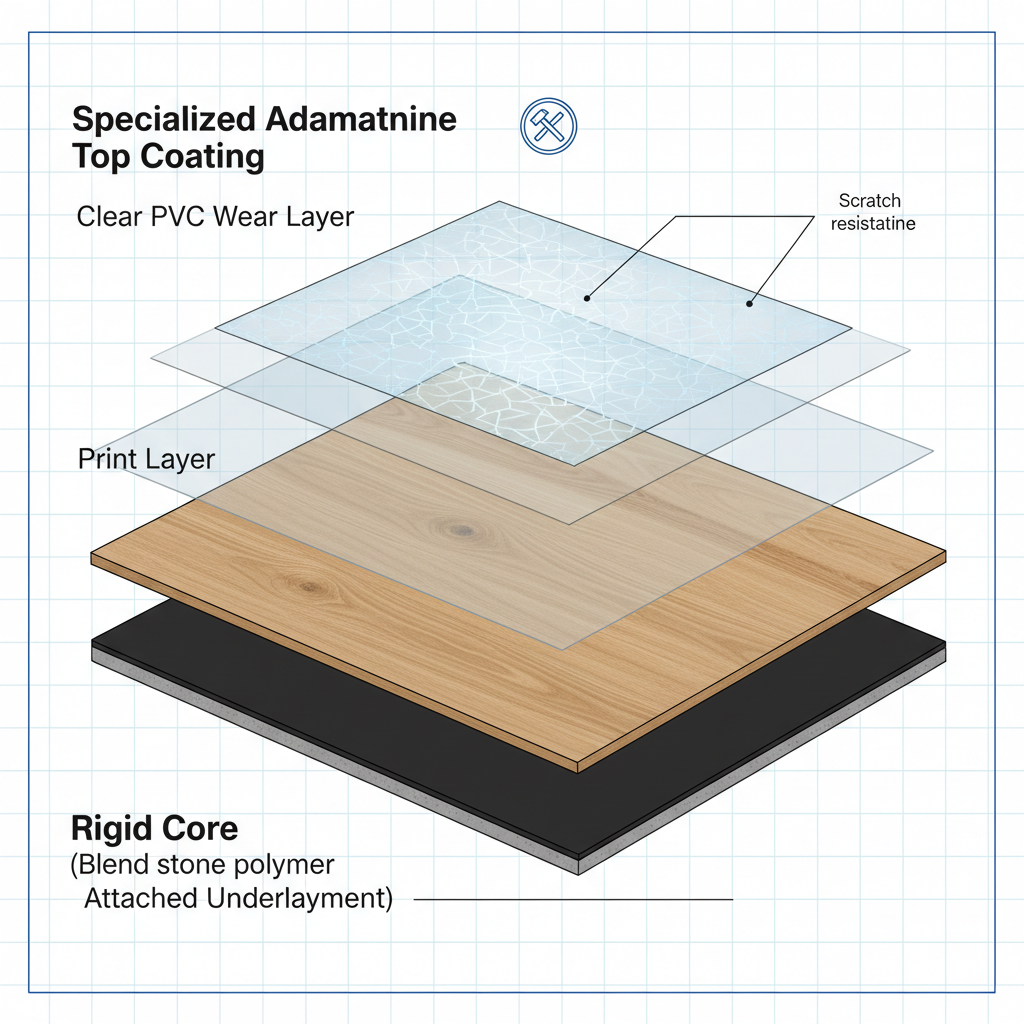 Anatomy of Adamantine Flooring: Top Coat vs. Wear Layer Anatomy of Adamantine Flooring: Top Coat vs. Wear Layer